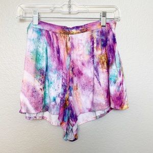 Some Days Lovin Watercolor Multicolor Shorts Small